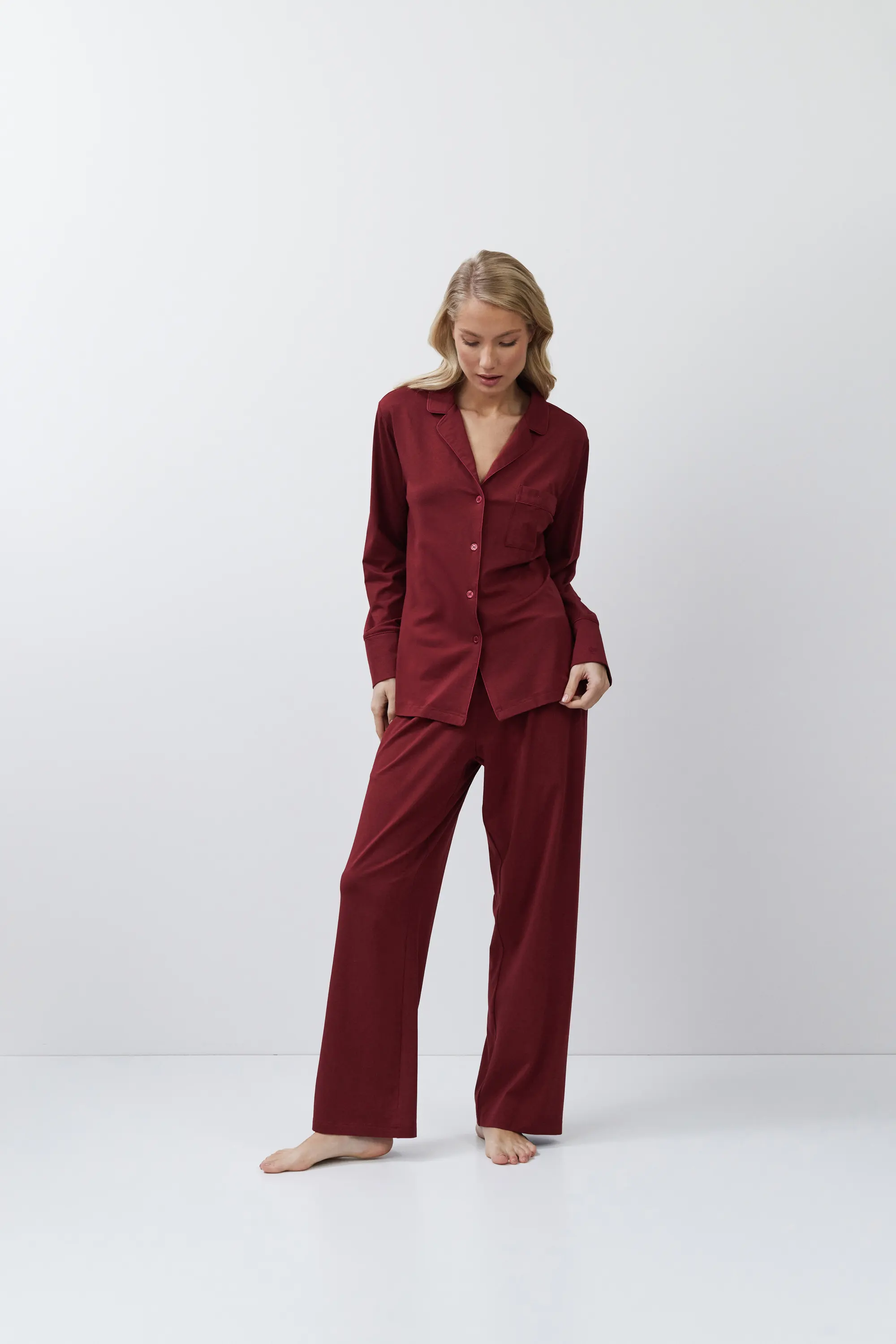 Піжама Cadance pajama long burgundy Aruelle