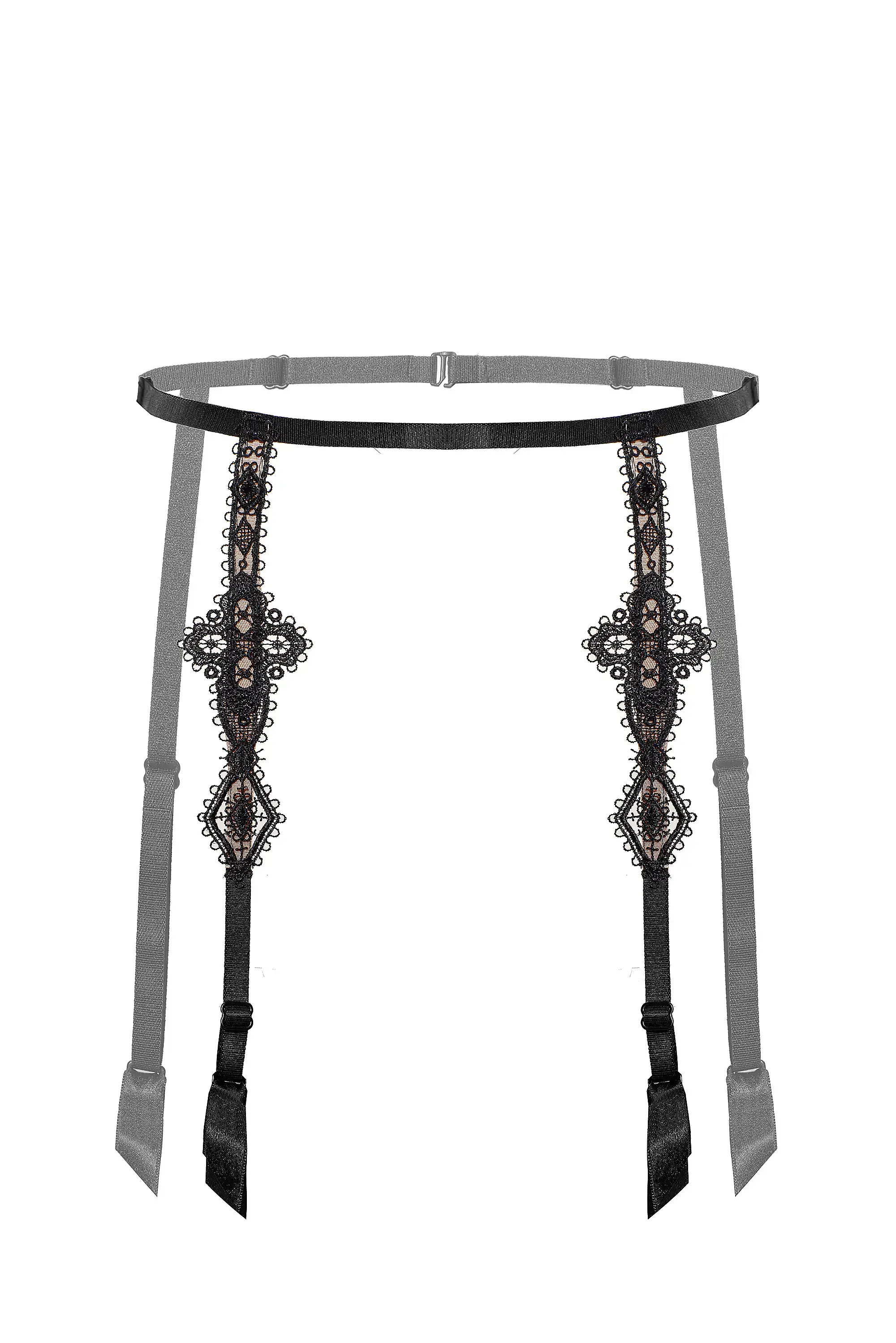 Пояс для панчох Emmanuelle чорний/кава з молоком 10719 Gracija-Rim