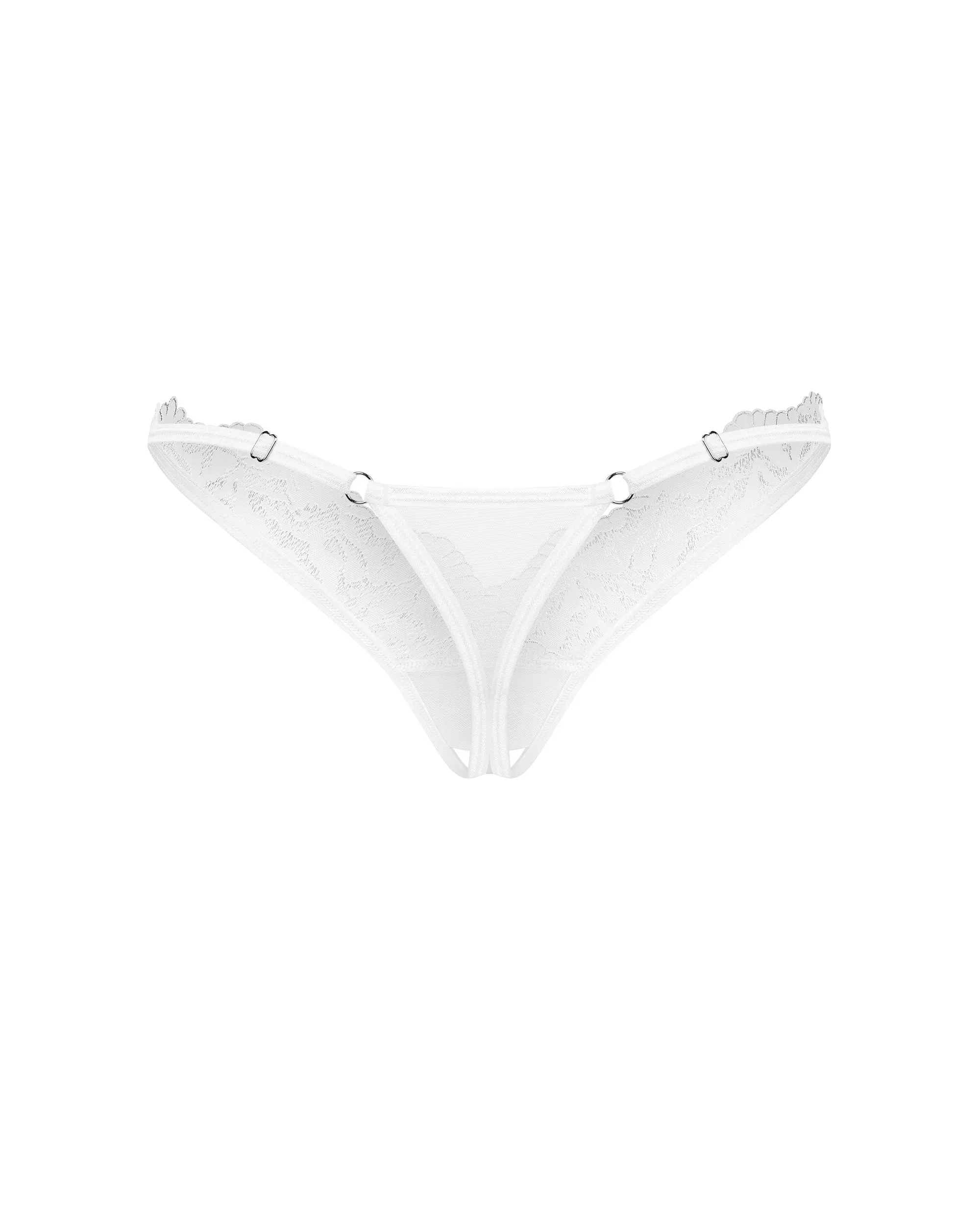 Труси white Arrowel crotchless thong Obsessive